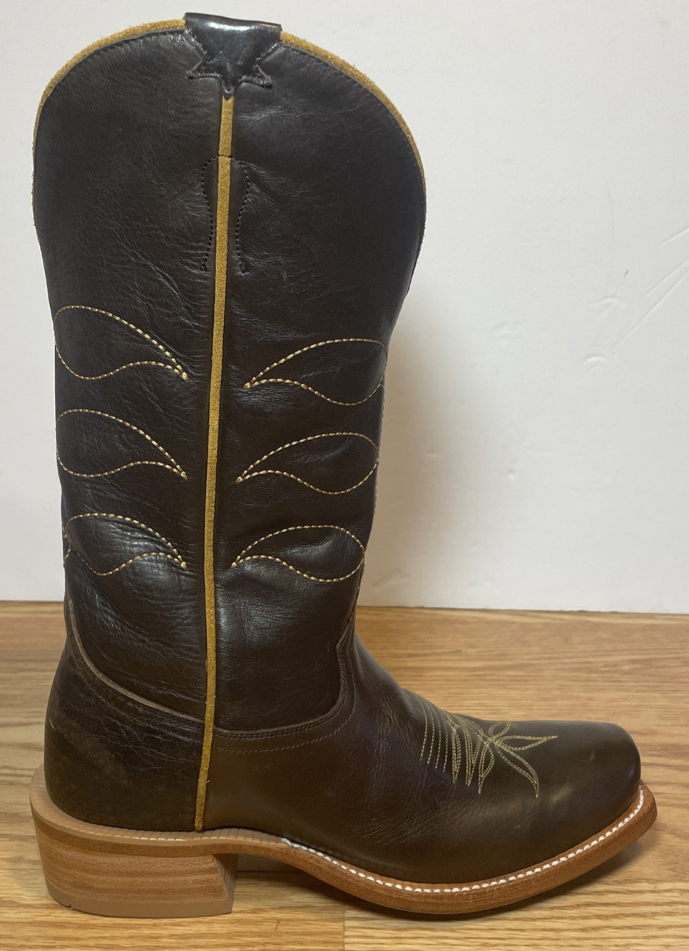 Hyer Maize Cowboy Western Boots Men's Size 8.5D Chocolate Dark Brown 13"